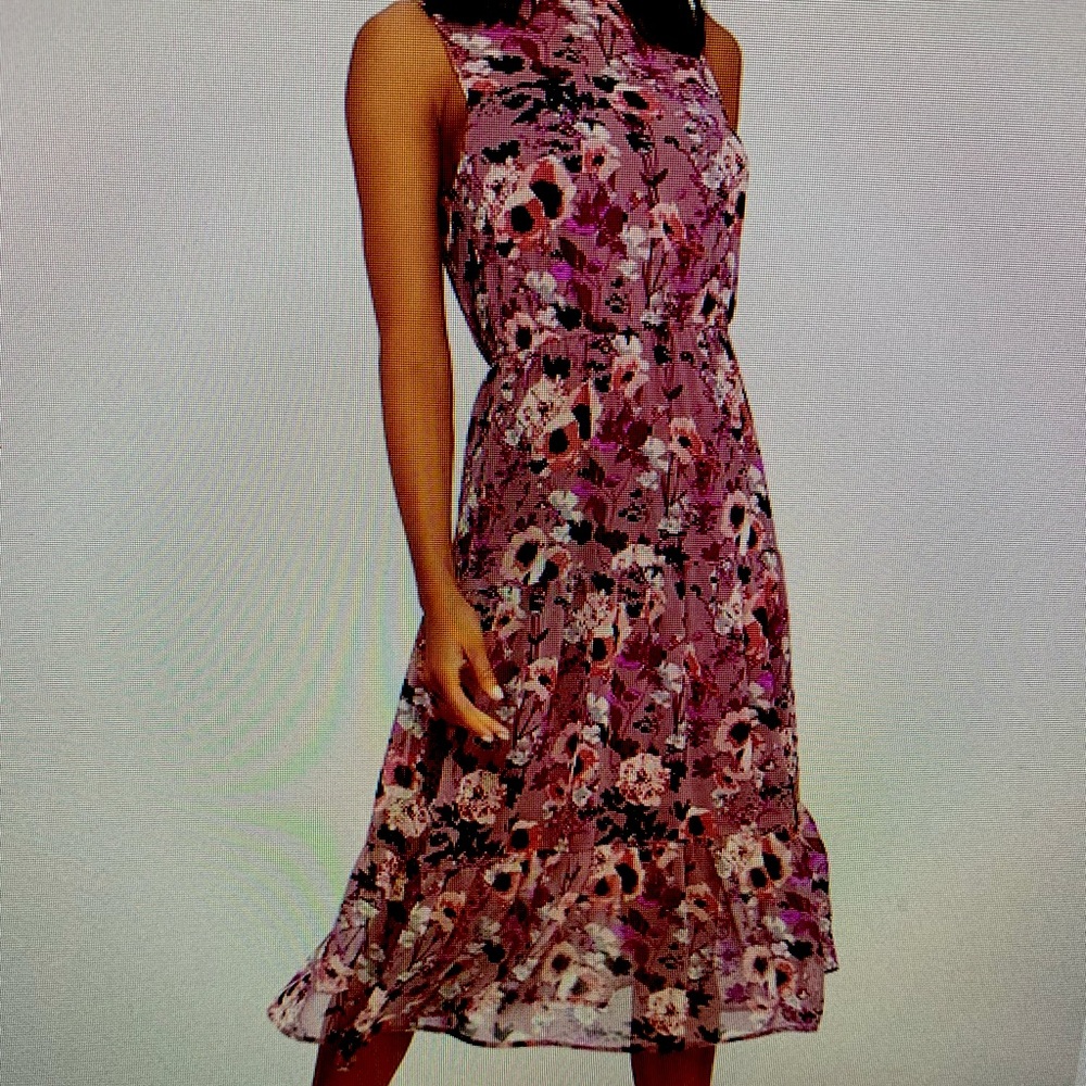 Lulus mauve floral print midi dress - XS
